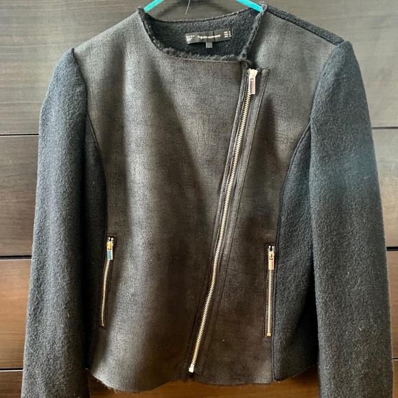 Zara Black Biker Jacket (wool and polyester) - Picture 5 of 6